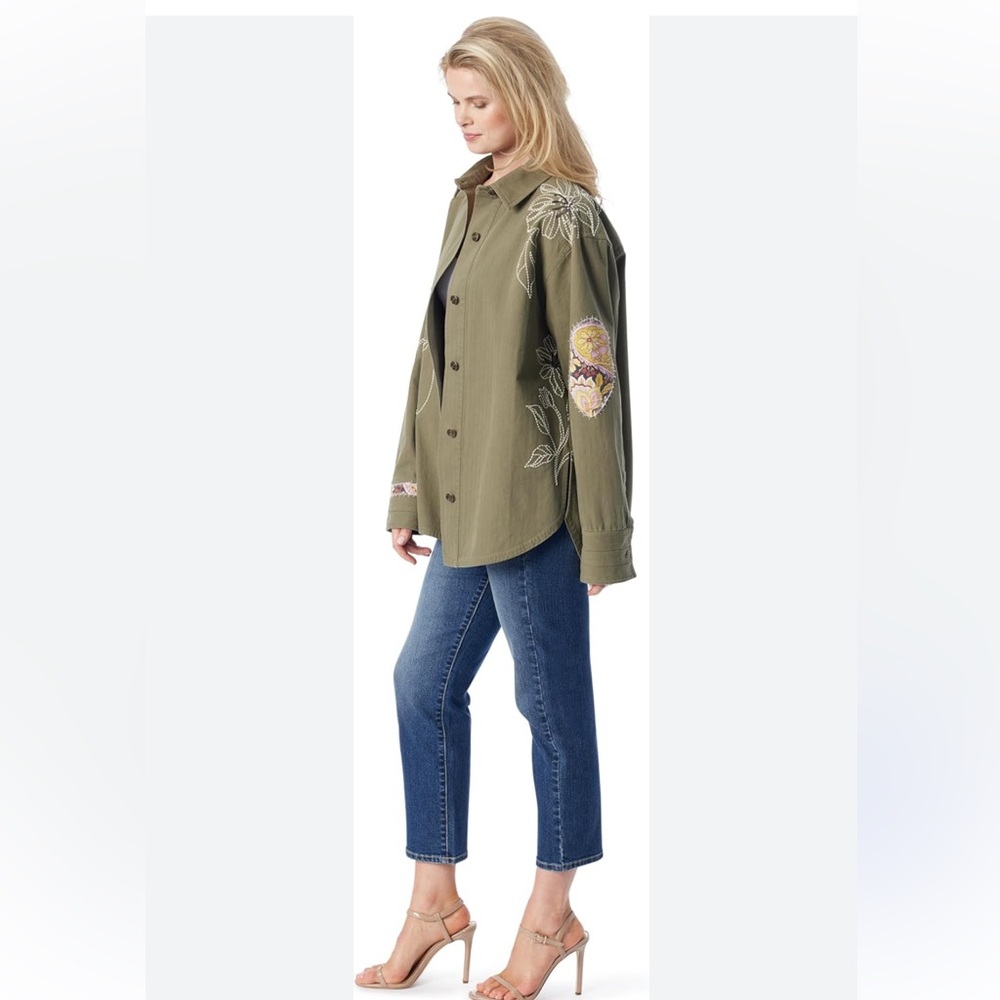 Jessica Simpson Boho Embroidered Shacket Jacket 3X - Picture 6 of 7
